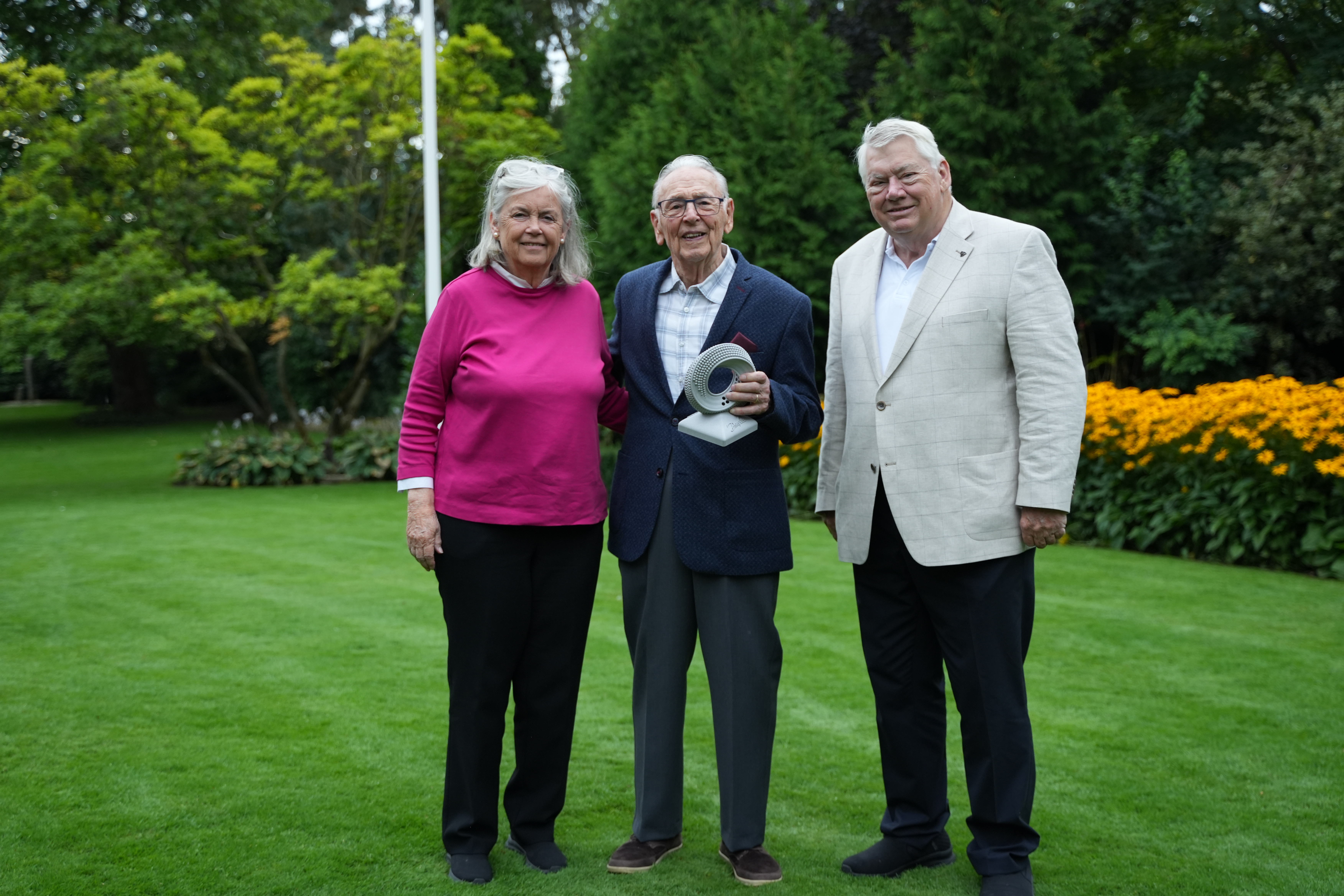 Vagn Bender together with Jørgen and Anette Clausen